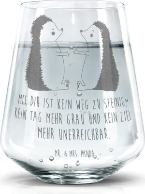 Produktbild von Mr. & Mrs. Panda Glas Igel Liebe - Transparent - Geschenk, Hochzeit, Trinkglas, Hochzeitstag, Becherglas, Saftglas, Freundin, Wasserglas, Tumbler, Verheiratet