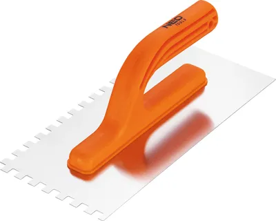 Produktbild von NEO TOOLS Glättekelle, gezahnt, 270 x 125 mm, zahn: 8mm Traufel mit Edelstahlblatt|Ergonomischer, Kunststoffgriff, Blatt aus rostfreiem Stahl