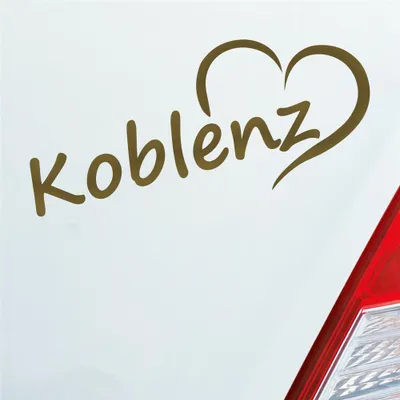 Produktbild von Auto Aufkleber Koblenz Herz Stadt City Liebe Love 18,5x8 cm Gold Sticker Heckscheibenaufkleber