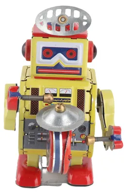 Produktbild von Aufziehbares Roboter-Spielzeug, handgefertigt, exquisites Retro-Interessantes Vintage-Eisen-Uhrwerk für Café-Bar
