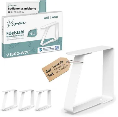 Obrázok produktu pre Nerezové spony na obrusy, 4 ks, biele, 5 cm