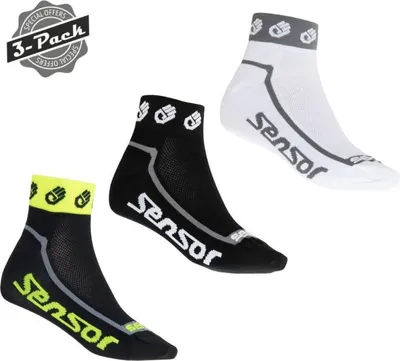 Immagine prodotto di Sensor Race Lite Calzini per mani piccole 3 paia basso nero bianco giallo riflesso taglia 3-5 (35-38) 23200075-00