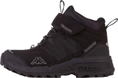 A black Kappa boot is shown against a white background.