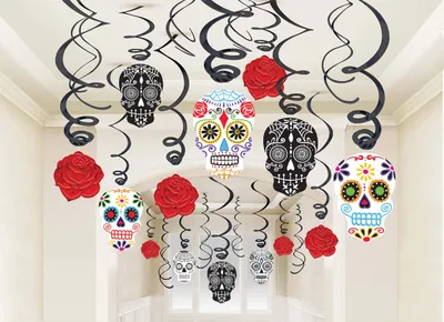 30 Deko-Spiralen Day of the Dead, Dia de los Muertos, Halloween