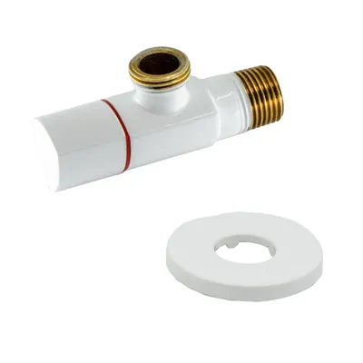 Produktbild von Schlösser Sanitär-Eckventil DN15 1/2" x 3/8" AG aus Messing, Weiß (Art. 606000017LM)
