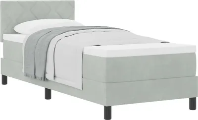 Immagine prodotto di vidaXL Letto a molle con testiera grigio chiaro 80 x 200 cm in velluto
