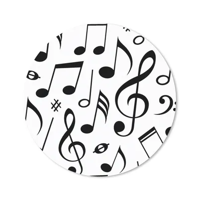 Produktbild von MuchoWow® Mauspad Mousepad Musik - Muster - Schwarz und Weiß 40x40 cm - Mousepads - Maus Mat - Pad - Mausunterlage - Schreibtisch Accessoires