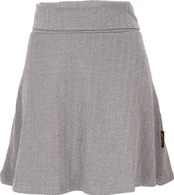 Produktbild von Minirock aus Baumwolle, Boho Tellerrock, Jacquard Rock mit Fischgrätenmuster - Grau, Damen, Baumwolle(Bio),Elasthan, Größe: S