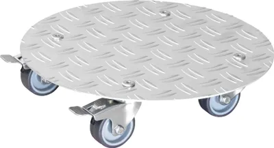Produktbild von WAGNER Pflanzenroller ALASKA Ø 30 x 7,5 cm, Alu Riffelblech, Softrollen, Bremsen, Tragkraft 100 kg, DE Ware - 20700501
