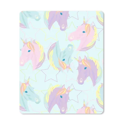 Produktbild von MuchoWow® Mauspad Mousepad Einhorn - Sterne - Muster 30x40 cm - Mousepads - Maus Mat - Pad - Mausunterlage - Mausmatten
