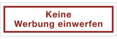 Produktbild von Dreifke® Aufkleber Keine Werbung einwerfen, Folie, 70x20 mm, 7 Stück/Bogen