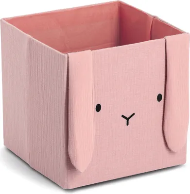 Produktbild von ZELLER Kinder Aufbewahrungsbox Textil Motiv Hase rosa 28x28x28cm