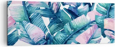 Produktbild von Bild auf Leinwand - Leinwandbild - Blatt Pflanze Blume - 140x50cm - Wand Bild - Wanddeko - Leinwanddruck - Bilder - Kunstdruck - Wanddekoration - Leinwand bilder - Wandkunst - AB140x50-3949