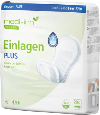 Produktbild von Medi-Inn Inkontinenz-Einlagen PLUS, 3 Tropfen, Unisex-Passform, weiß (6 x 28 = 168 Stück)