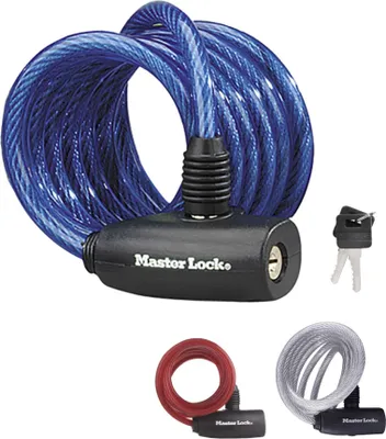 Produktbild von MASTER LOCK Fahrradschloss Kabelschloss [Schlüssel] [1,8 m Stahlkabel] [Wetterfest] [Zufällige Farbe] 8127EURDPRO - Ideal für Fahrräder, Elektrisches Fahrradectric, Skateboards, Kinderwagen, Mähmaschine und andere Sportgeräte