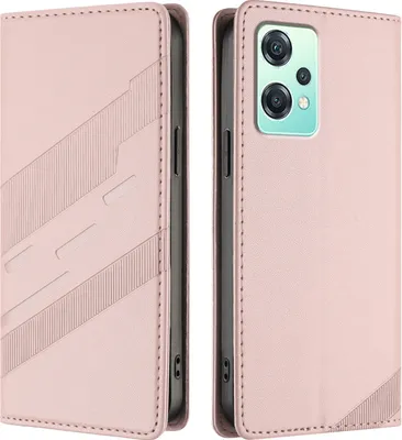 Produktbild von Hülle für OnePlus Nord 2 Lite / Nord CE 2 Lite 5G, Kunstleder Brieftaschen Handyhülle mit Kartenfach und Standfunktion Pink