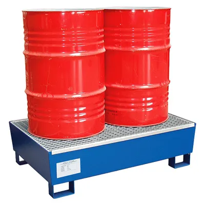 Produktbild von Auffangwanne mit feuerverzinktem Gitterrost, LxBxH 1235 x 815 x 350 mm, Auffangvolumen 200 Liter