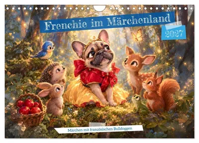 Produktbild von Frenchie im Märchenland - Märchen mit französischen Bulldoggen (Wandkalender 2027 DIN A4 quer), CALVENDO Monatskalender