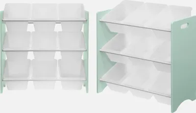 Immagine prodotto di Set di 2 armadi per bambini per giocattoli, Verde celadon