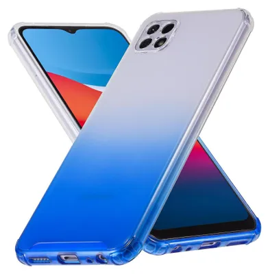 A clear product shot of a phone case with a gradient color.