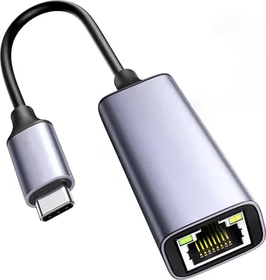 Produktbild von Qost – USB-C auf Ethernet Adapter – LAN Netzwerkadapter – USB-C zu Internet RJ45 Anschluss – 10 / 100 / 1000 Mbps