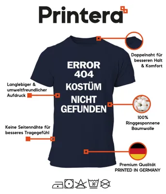 Obrázok produktu pre Chyba 404 Kostým nenájdený Programátor Karneval Halloween Pánske tričko, tmavomodré, S