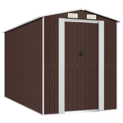 Obrázek produktu pro vidaXL Kůlna na nářadí tmavě hnědá 192x357x223 cm Pozinkovaná ocel