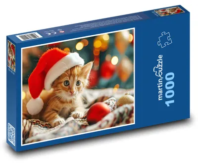 Obrázok produktu pre Puzzle 1000 Mačiatko na Vianoce - martinpuzzle