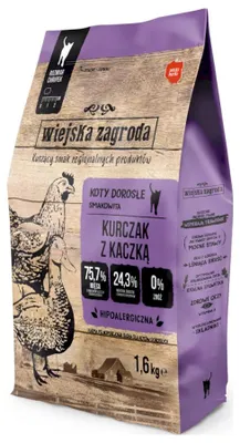 Obrázek produktu pro Wiejska Zagroda Kurczak z kaczką karma sucha pro kočku 1,6kg