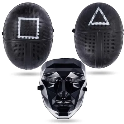 Obrázok produktu pre 3x sada masiek The Game (trojuholník, štvorec, šéf) ako kostým pre mužov a ženy na Halloween, maškarný ples a karneval