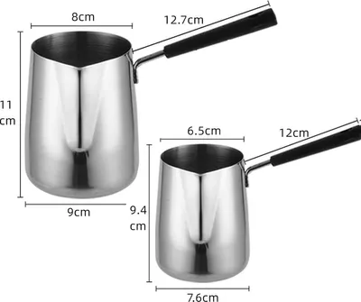 2 x Edelstahl Milchaufschäumer 350ml/650ml Türkische Kaffeekanne
