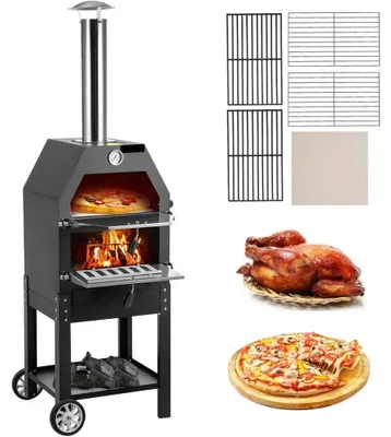 Obrázek produktu pro Pizzaoven – Venkovní pizzapece – Pizzapec 12 palců – Dvouvrstvá – Venkovní pizzapec – Pizzapec na pelety