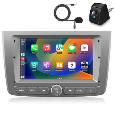 Immagine prodotto di Autoradio con telecamera e microfono per Alfa Romeo MiTo 2008-2019, wireless, CarPlay, Android Auto, navigatore GPS, schermo da 7 pollici, 2+64 GB, Android DSP, Bluetooth
