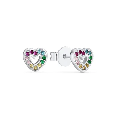 Produktbild von Prinzessin Lillifee 2031166 Mädchen Ohrstecker Herz 925 Silber bunt