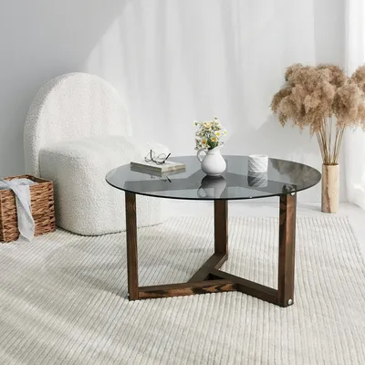 Obrázok produktu pre Skye Decor, Miro - Fume, konferenčný stolík, dym, 100 % tvrdené sklo, 75 x 75 x 40 cm
