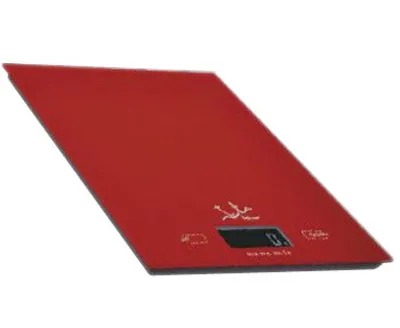 Produktbild von JATA Mod. 729R, Elektronische Küchenwaage, 5 kg, 1 g, Rot, Glas, Arbeitsplatte