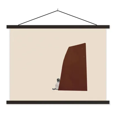 Produktbild von MuchoWow® Textilposter Vintage - Pastell - Junge 60x45 cm mit schwarzem Rahmen - Poster Schlafzimmer