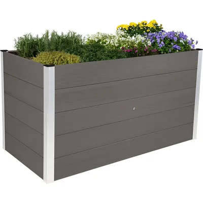 Produktbild von dobar großes Hochbeet aus WPC, moderner Pflanzkasten im XXL-Format, 150 x 70 x 75 cm, WPC anthrazit