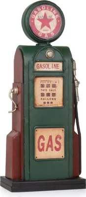 Produktbild von Moritz Blech-Deko Spardose Zapfsäule Gasoline grün rot Blechdekoration Blechmodell Modellauto Retro Sammlerstück Vintage Deko Nostalgie Antik Style