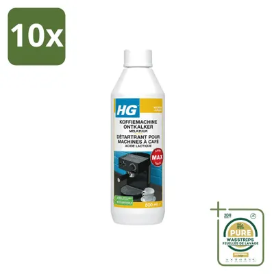 Produktbild von 10 x HG Koffiemaschine Entkalker auf Milchsäurebasis - 500 ml - Vorratspackung - 10 Stücke
