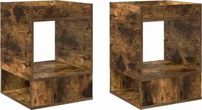 Produktbild von Beistelltisch 2 pcs Geräucherte Eiche 40 x 40 x 56 cm