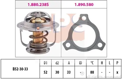 Produktbild von EPS Thermostat Kühlmittel 88°C für TOYOTA HILUX V Pick-up (LN, KZN1, VZN1) HIACE III Kasten (YH7, LH6, LH7, LH5, YH5, YH6) Hiace III Bus (H1)