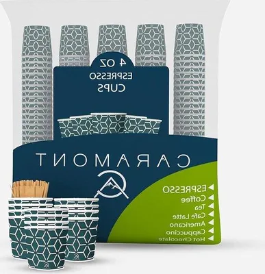Produktbild von 400 Pappbecher mit Holzrührern, hitzebeständig, umweltfreundlich, ideal für Kaffee