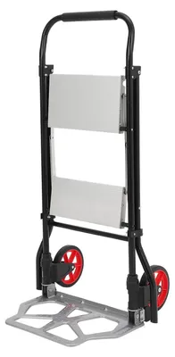 Produktbild von 2-in-1 Sackkarre & Trittleiter - Klappbares Aluminium - Breite rutschfeste Stufe - 2 Stufen - 100 kg - Tragbar