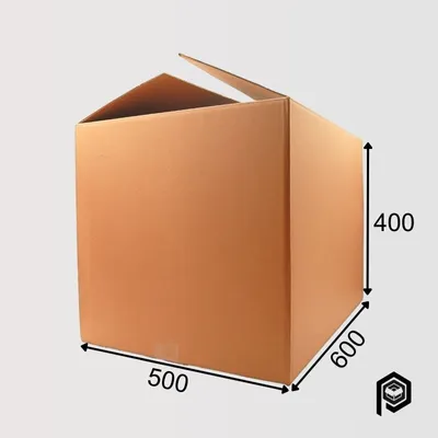 Produktbild von 1x Faltkarton 600x500x400 mm (60x50x40 cm) 2 wellig Braun Stabil Karton Versandkarton