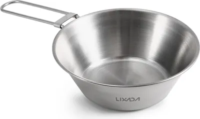 Produktbild von Lixada Edelstahlschale mit faltbarem Griff fš¹r Camping im Freien Wandern Rucksack Picknick