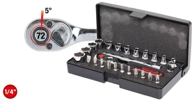 Immagine prodotto di KS Tools Set di chiavi a bussola 1/4" CHROMEplus, 26 pezzi