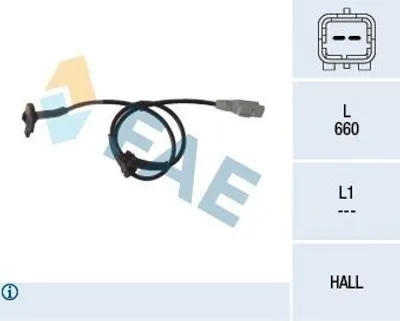 Produktbild von FAE ABS Sensor Raddrehzahl Vorne für CITROËN BERLINGO (B9) 78117
