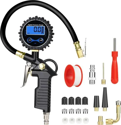 Produktbild von URAQT Digitaler Luftdruckprüfer 220PSI Multifunktional inkl. 20 Zubehörteilen