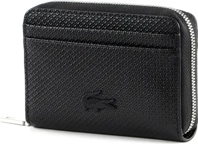 Produktbild von LACOSTE Leder Geldbörse Chantaco Classics Zip Coin Wallet Noir schwarz